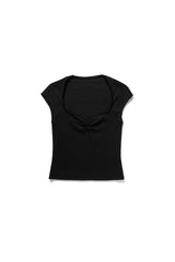 Heart shirring t-shirt_black