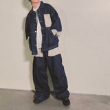 reverse Terry Pocket Denim Jacket_blue