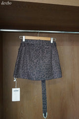 brown leopard belt mini skirt