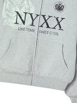 REVERSIBLE CHECK HOOD ZIP-UP GREY