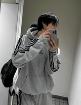 Outside track over hoodie