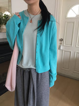 Weaver Loose Fit Color Knit Cardigan (8c)