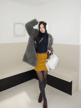 V-neck Slim Half Turtleneck Spandex Long-Sleeved T-Shirt