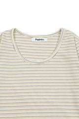 ストライプウールTシャツ [Ivory]