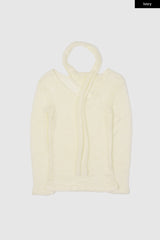 Leah V-neck strap wool knit