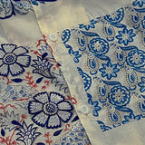ethnic paisley open collar shirt_blue