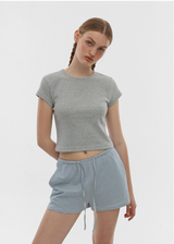 [B-BASIC] Cool Standard Round Crop Short Sleeve T-shirt (2SIZE)