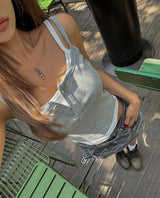 Hen Layered Button Crop Sleeveless