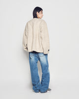25FW V NECK SOLID CARDIGAN BEIGE