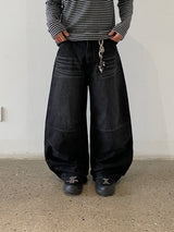  River Taken Pintuck Balloon Denim Pants 3C
