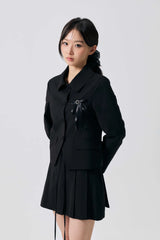 SWAN CROP JACKET / BLACK