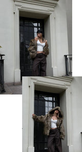 Rocxi hood fur JK [Brown]