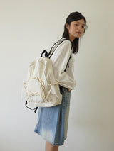 Ruffle ribbon backpack_ivory