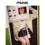 muva. Mini Roll Bag, Genuine‑Leather Niche Handbag, Viral Mini Tote for Carrying Daily Work Essentials, New Arrival Aug 2