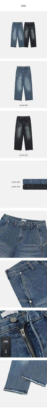 [F/W] バックカーブワイドデニムパンツ (2color)