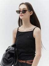 KIRSH PLAIN SQUARE NECK SLEEVELESS - BLACK 