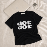[Dot Short Sleeve 🍪] Kitsch Look Lettering Short Sleeve (2 colors)