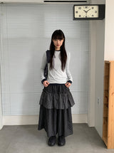ハンディドフリルチェックバンディングロングスカート