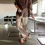 LMN Nomace Cotton Coolinen Banding Wide Pants (6 colors)