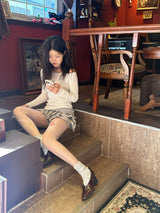 【即日発送】[Made] Brown leather vase tights 