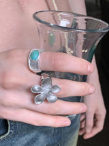 Matt flower bold ring (banding)