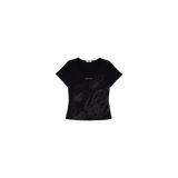 [UPDRAFT]PRINT COTTON CROP T-SHIRT BLACK