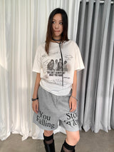 レタリングバンドルーズフィットショートスリーブtシャツ