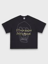 ラインスカルTシャツ - チャコール