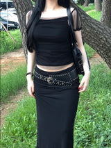 Jelly Shirring Long Skirt