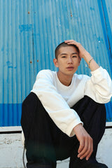 CRACK PIGMENT LONG SLEEVE - WHITE