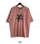 フラワーパッチピグメント半袖Tシャツ