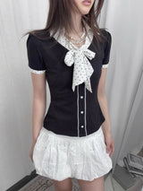 Polka Dot Patchwork Shirt