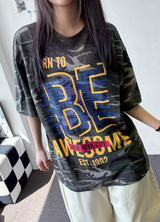 レニウム ミリタリー カモ レター パッチ ショートスリーブ Tシャツ 2カラー