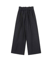 Stripe Ribbon Tied Wide Pants _ GREY
