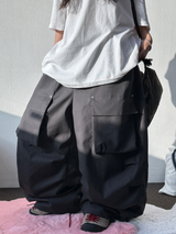 HIGH QUALITY 💛 KOREAN / STRING 🩶 FRONT CARGO PARACHUTE RIVET COTTON LONG PANTS 💛🩶🖤💚 - 4 COLORS