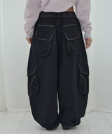 CARGO WORK BALLOON PANTS (BLACK) F26QD153