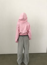 [FLEECE]クリスタルドットクロップドフードジップアップ