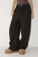 (Lining brushed) COLORBLOCK WAIST PANTS