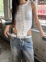 キッチュスリットワイドデニムパンツ