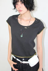 ダメージ カラーブロック Tシャツ