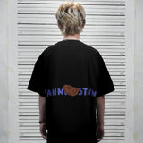 PEANUT STAIN - Fakenut Stain Logo Black Boxy Oversized Tshirt