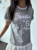 Baby Barbie Semi-Cropped Print Ringer T-Shirt 3color