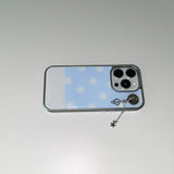 [MADE] [+MagSafe] ベリードットスマホケース ブルー (グラスシルバーバンパー)