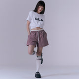 Layered waist gingham check shorts (RED)