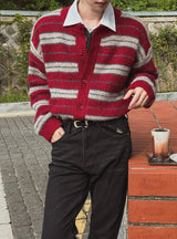 [wool21%] スウェイマルチストライプカーディガン