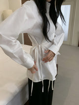 Refine Side Strap Long Sleeve Shirt