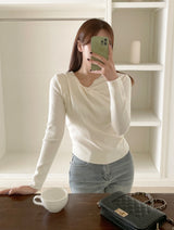 Delo Shirring Unbalanced Drape Knit