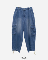 Stack cargo denim pants