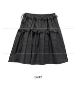Pereu Dot Frill Midi Skirt