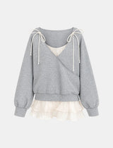 Rosie Ribbon Frill Layered Sweatshirt